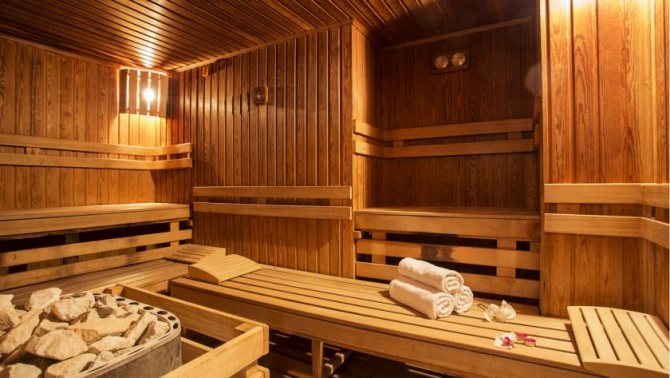 Stufe per sauna con serbatoio d'acqua - Sezione media