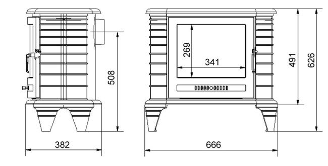Cast iron fireplace drawing