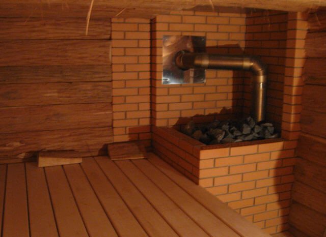 poêle de sauna en fonte avec chauffage fermé