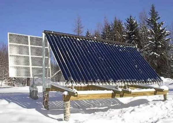 Hiệu quả của máy sưởi năng lượng mặt trời phụ thuộc nhiều vào sự hiện diện của mặt trời hơn là nhiệt độ.
