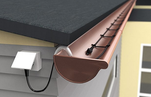 Fotografie kabelu pro vytápění kovových žlabů