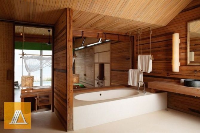 Impermeabilización de un baño en una casa de madera.