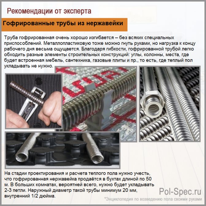 Corrugated stainless steel pipes