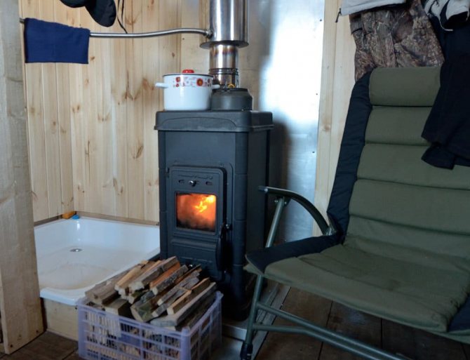 Burning firewood in a stove