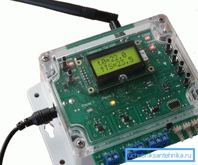 GSM module for heating provides remote communication and control.