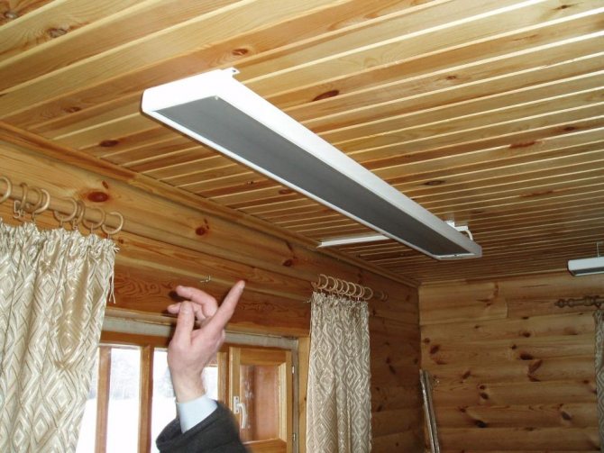 Ceiling-mounted infrared heater provides thermal comfort in the room under all circumstances