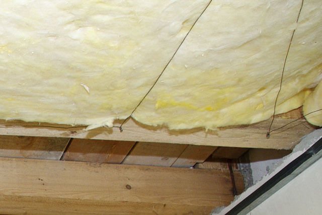 how to fix the insulation on the ceiling from the inside
