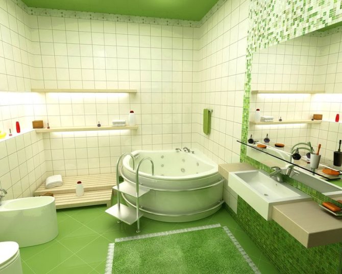 What materials can not be used to decorate the bathroom