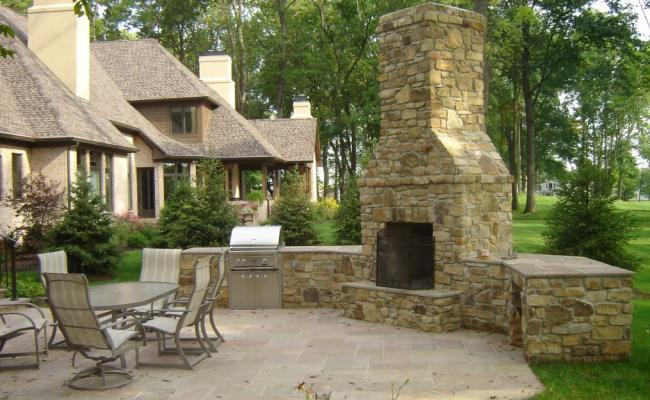 Fireplace system in a suburban area
