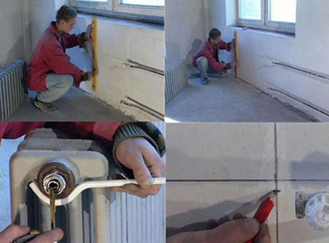 sienas stiprinājums radiatoru sildīšanai