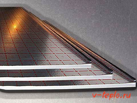tappetini in pellicola per pavimento con acqua calda