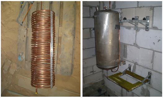 Copper pipe and tank for heat exchanger