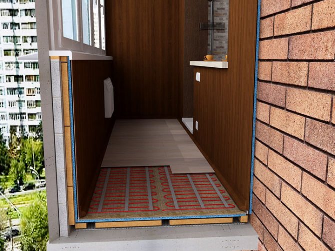 Електрически модел за подово отопление на стандартен балкон