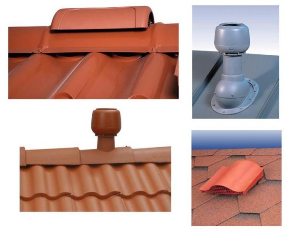 Монтаж на аспиратора на покрива чрез метални керемиди