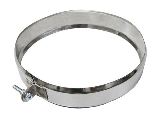 The picture shows an example of a stainless steel chimney clamp