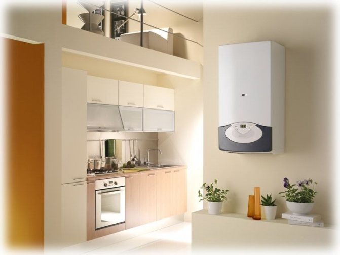Wall-mounted boiler Ariston in the interior
