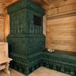 Sauna stove with tiles