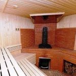 stufa sauna in mattoni