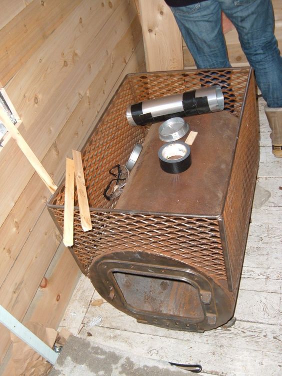 Homemade iron sauna stove