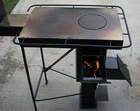 do-it-yourself camp stove made of metal