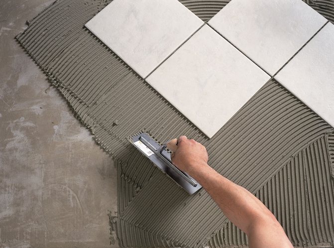 Tile adhesive for underfloor heating