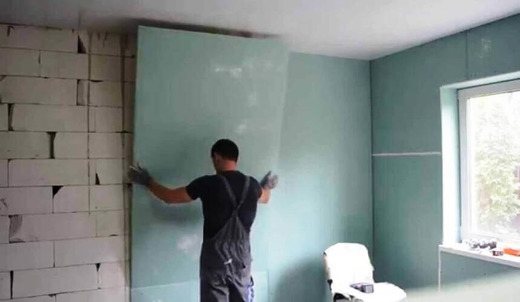 Colagem de drywall a paredes