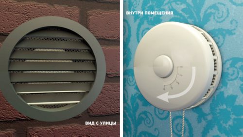 Indgangsventil i væggen til ventilation: justering, installationsvejledning, video og foto