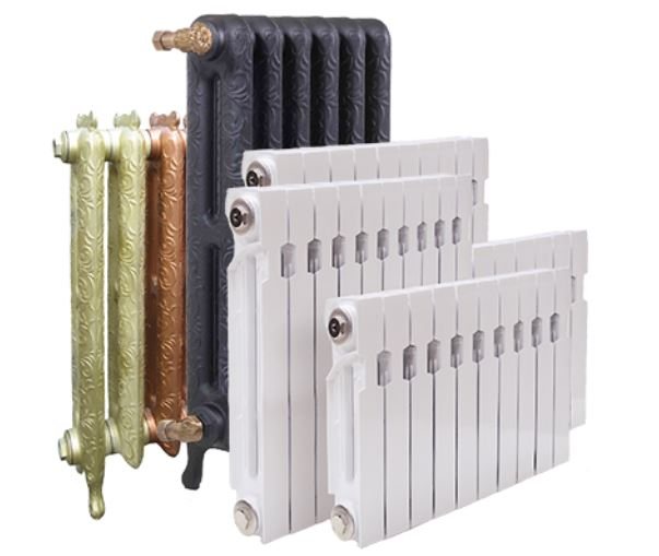Různé radiátory s různým odvodem tepla