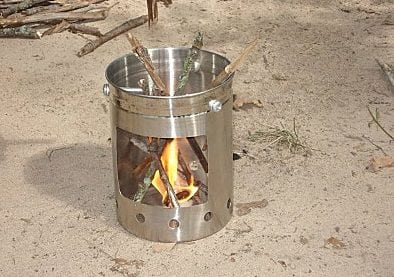 Homemade camping wood-burning stove