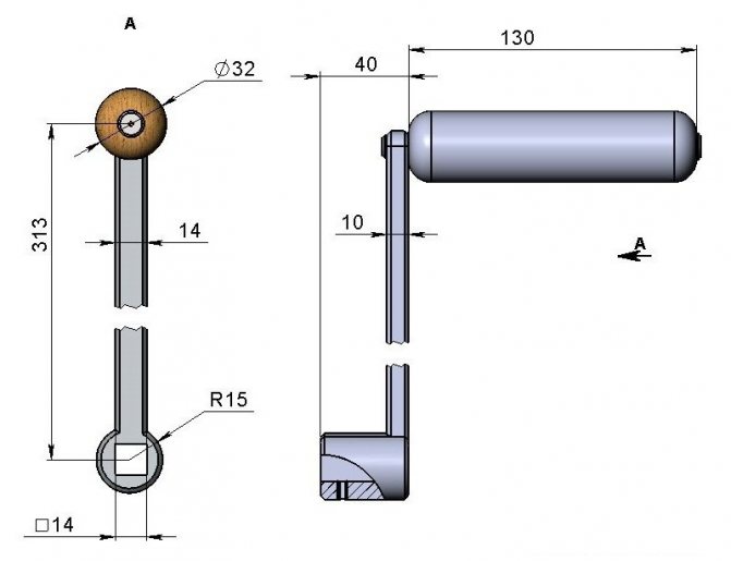 Paso 4: fabricación de la manija de pivote del rodillo impulsor central