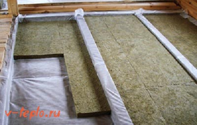 Snip insulation of the attic floor