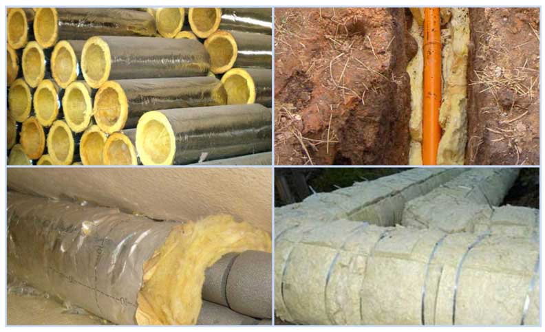 Glass wool for pipe insulation
