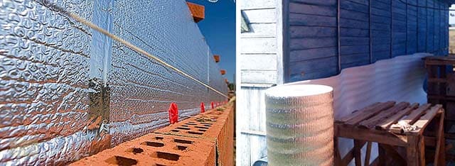Tecnologia di isolamento del soffitto con isolamento in lamina in una casa privata
