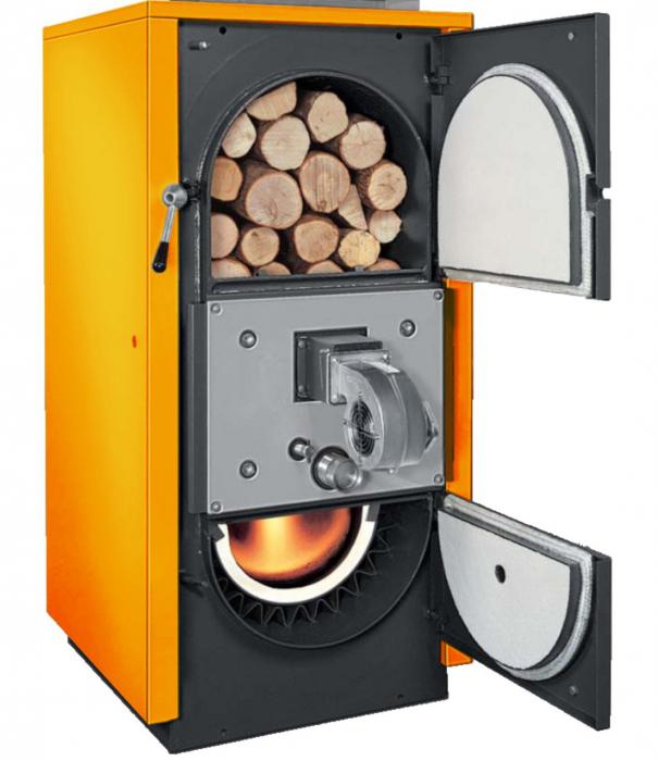 Universal gas-firewood heating boilers