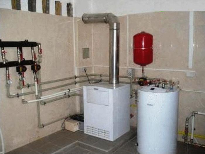 ventilação de uma sala de caldeira a gás em uma casa particular
