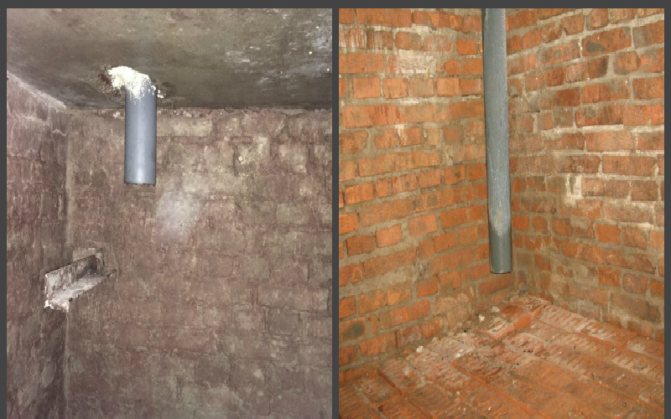 การระบายอากาศในห้องใต้ดิน - ท่อระบายอากาศและท่อจ่าย