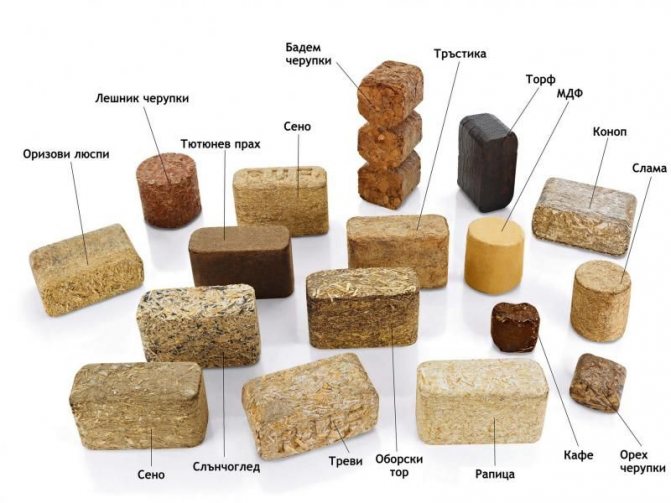 types of briquettes