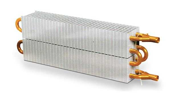 Uvnitř měděno-hliníkových radiátorů je taková nebo podobná konstrukce.