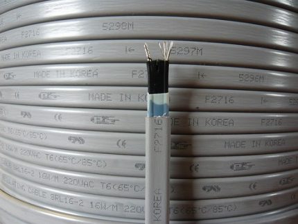 Selección de cable calefactor